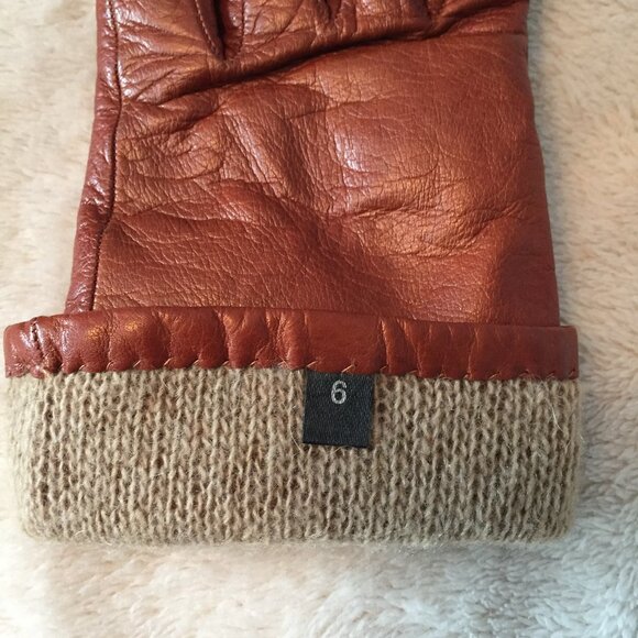 Brown leather gloves sz 6 - Picture 4 of 10